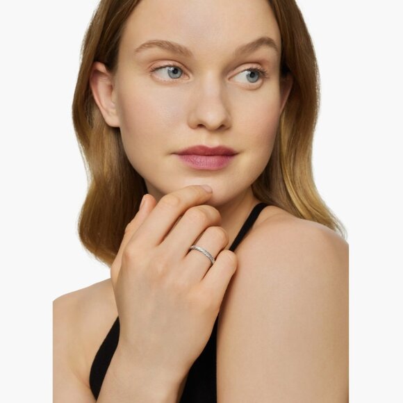 DAVID YURMAN Stack Ring 925 Sterling Silver 3mm Size 9 - Picture 3 of 6